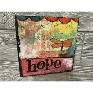 Kelly Rae Roberts Collection Hope Print Wall Hanging Shelf Sitter 6” Square READ